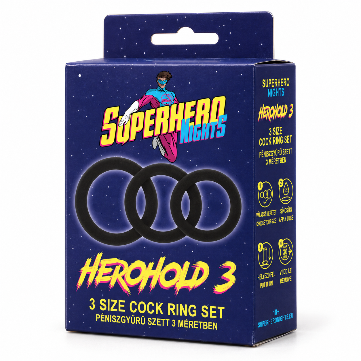 Superhero Nights Herohold 3 péniszgyűrű szett – 5